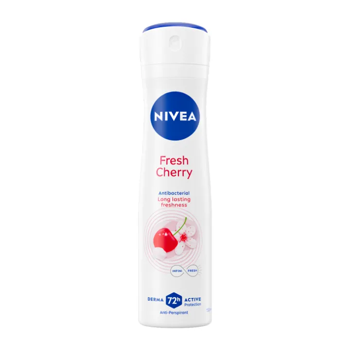 NIVEA ANTIPERSPIRANT DEO 150ML FRESH CHERRY NIVEA Fresh Cherry Antiperspirant Deodorant Spray 150 ml