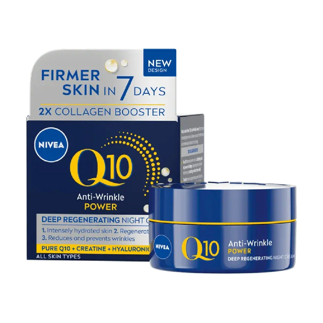 NIVEA CREMA FATA 50ML Q10 ANTIRID POWER REGENERATING NOAPTE NIVEA Q10 Anti-Rid Power Regenerating Cremă de Față de Noapte 50 ml