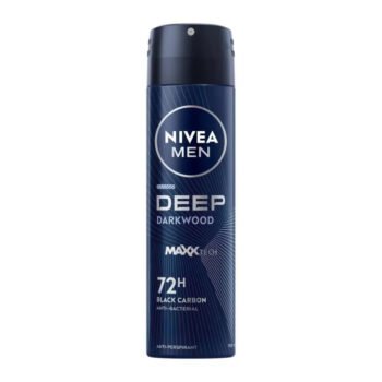 Deodorant Barbati, Nivea Men, Deep, Black Carbon Darkwood, Spray, 150 ml