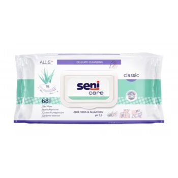 Servetele Umede pentru Adulti, Seni, Incontinenta, Aloe Vera & Alantoina, 68 buc