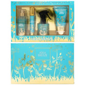Set Cadou pentru Femei, Aqua Breeze, Body Mist 100 ml, Apa de Parfum 20 ml, Spray Par 100 ml, Crema Hidratanta Corp 100 ml, inspirat de Victoria`s Secret - Falling Water