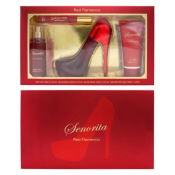 Set Cadou pentru Femei, Senorita, Red Flamenco, Body Mist 100 ml, Apa de Parfum 100 ml + 20 ml, Crema Corp 100 ml,  inspirat de Carolina Herrera - Very Good Girl
