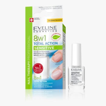 Tratament Pentru Unghii, Eveline Cosmetics, Total Action, 8in1, Sensitive, 12 ml